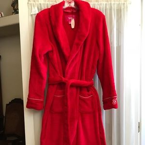 Victoria’s Secret Long Soft Plush Red Robe - Small